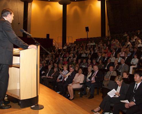 Prof. Dr. Werner Henry, rector of the University of Music and Performing Arts, Stuttgart, in his opening speech as host