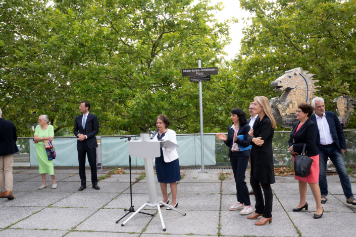 Elianne Schiedmayer, Abgeordnete des Landtags und Dr. Axel Köhler, Rektor der Musikhochschule Stuttgart
